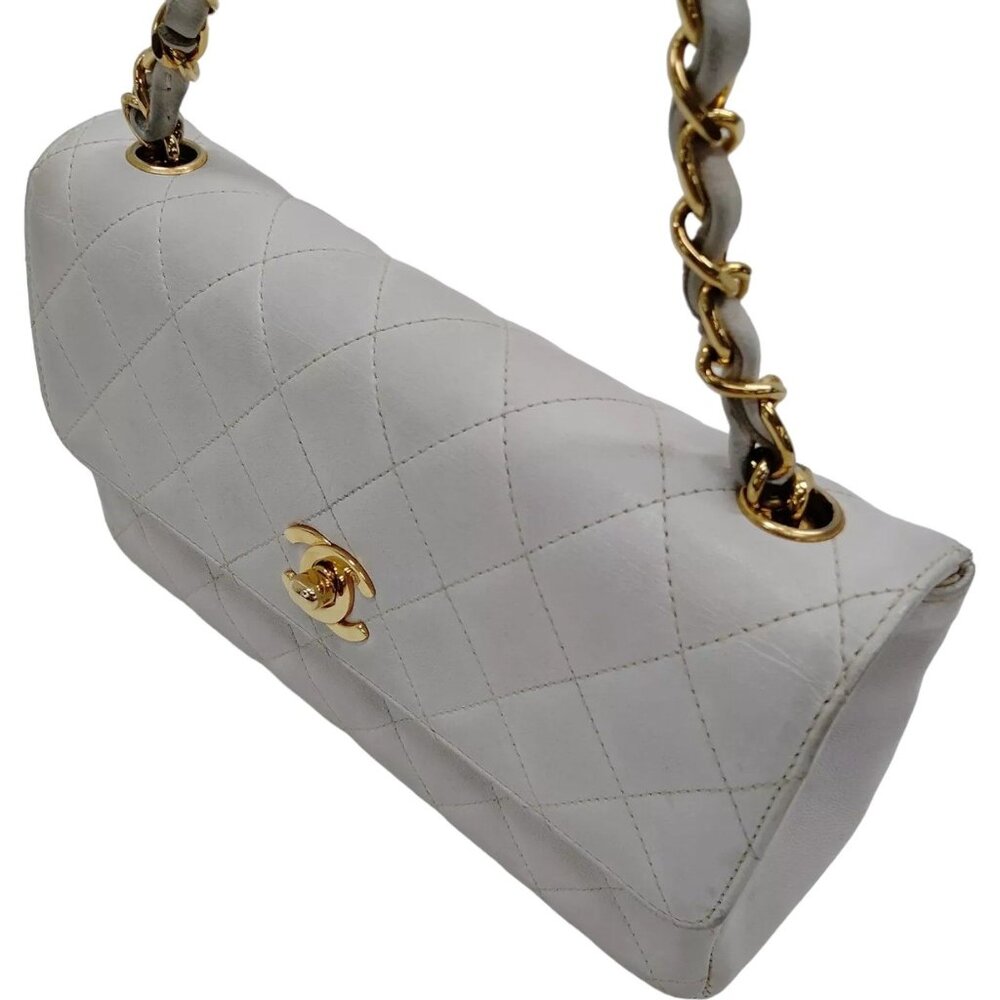 9191605AK (S6) Chanel Crossbody Bag Matelasse White Lambskin - Picture 7 of 12